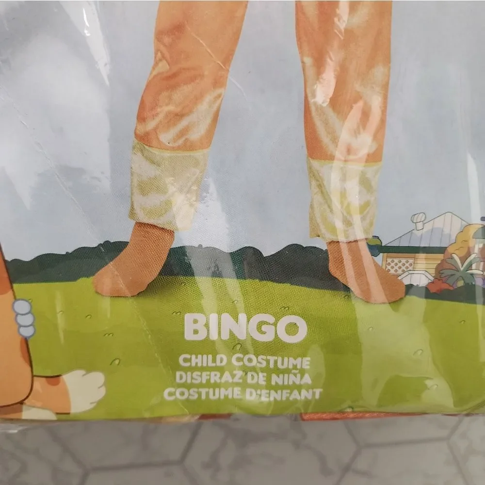 Bluey Bingo Halloween Costume Toddler 3t-4t Fleece Jumpsuit Dress Up New